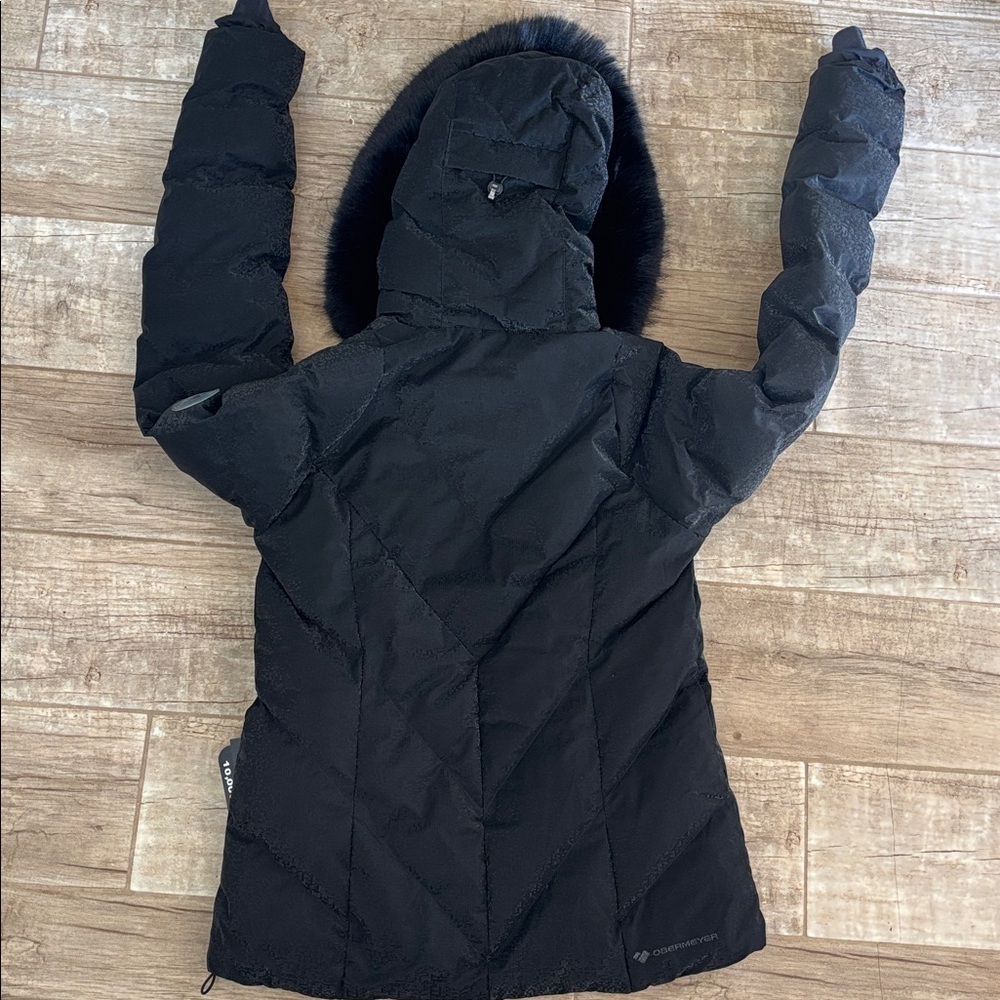 Obermeyer Women's Down Black Puffer Jacket with faux fur-trimmed Hood- NWT - Picture 5 of 8